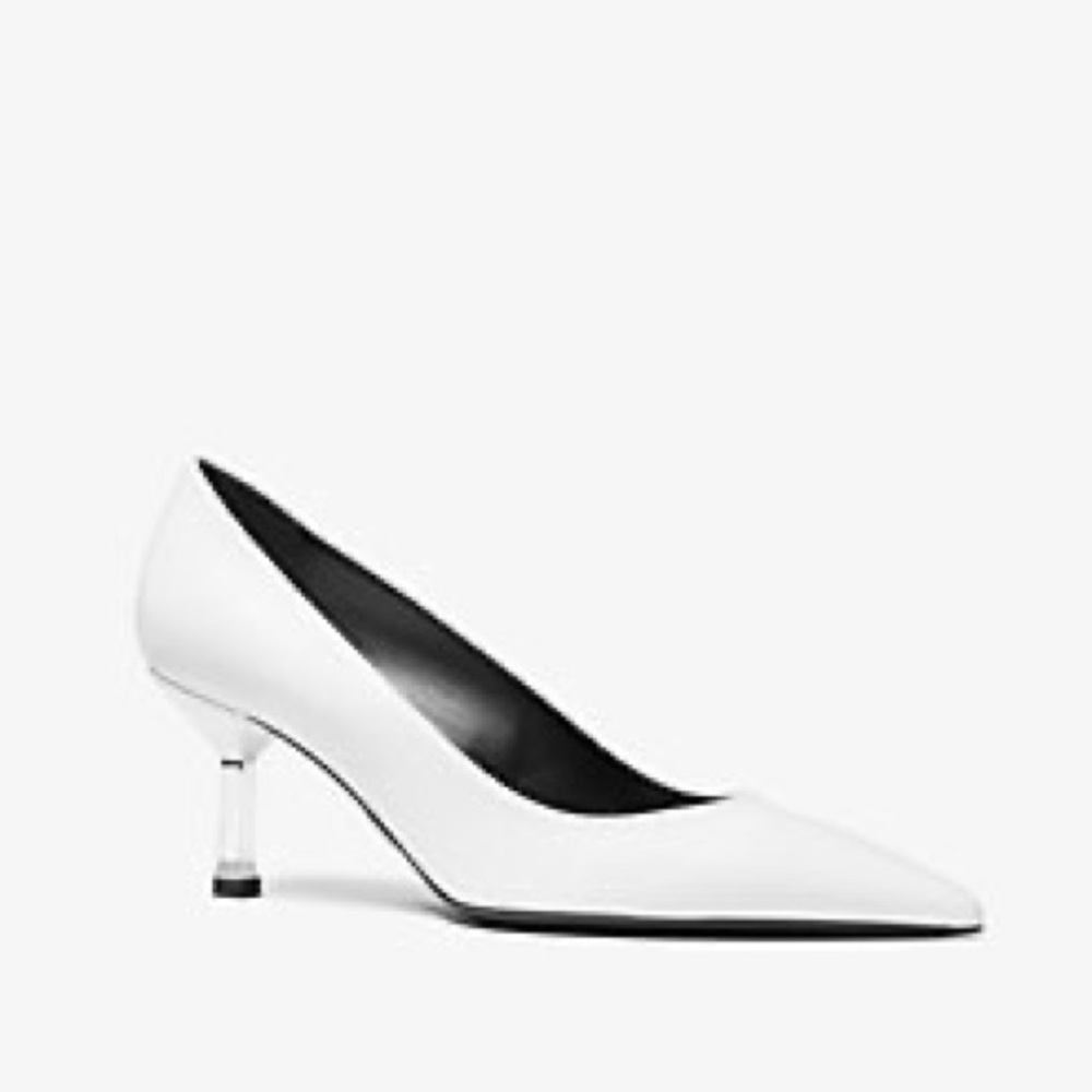 BNIB Michael Kors Taylor Calf Leather Pump Heels in Optic White
